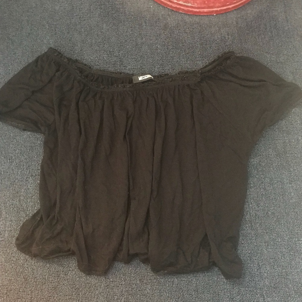 Missguided off the shoulder flowy black top